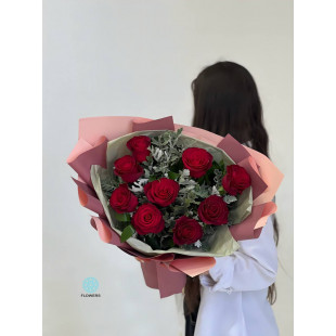 9 Red Roses Bouquet